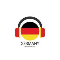 vector de bandera de auriculares de alemania sobre fondo blanco.