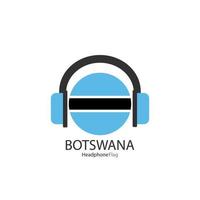 Vector de bandera de auriculares de Botswana sobre fondo blanco.