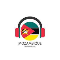 vector de bandera de auriculares de mozambique sobre fondo blanco.