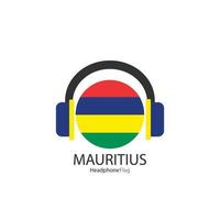Mauritius headphone flag vector on white background.
