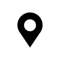 black location pin vector icon transparent background