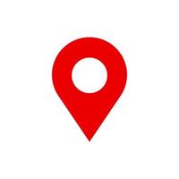 red location pin vector icon transparent background