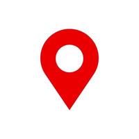 red location pin vector icon transparent background