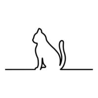 Creative linear illustration of a contour of a cat vector