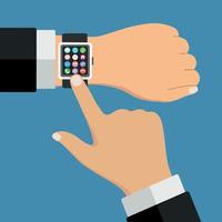 Illustration of a smart watch on a hand vector