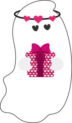 Valentine Retro Ghost with Heart