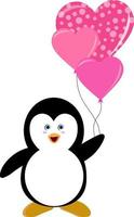 imágenes prediseñadas de pingüino lindo del día de san valentín vector