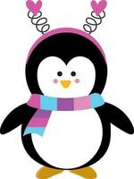 imágenes prediseñadas de pingüino lindo del día de san valentín vector