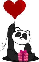 Imágenes Prediseñadas de pandas de San Valentín vector