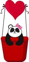 Imágenes Prediseñadas de pandas de San Valentín vector