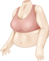 concepto graso mujer cuerpo malsano sobrepeso forma forma semi realista ilustración png