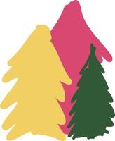 A set of Christmas trees of different colors. vector