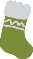 Christmas green sock for gifts. vector