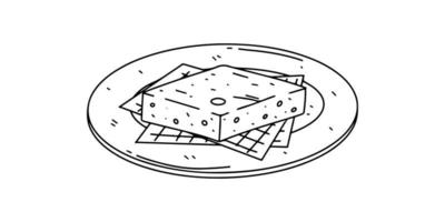 sopa paraguaya en estilo garabato dibujado a mano. Comida callejera paraguaya. ilustración de vector de comida latinoamericana.