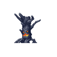 Pixel scary dry tree for halloween png