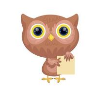 Illustration of a cute owl explaining the contents of the paper. Eps 10 Vector. vector