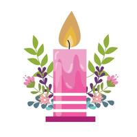 Pink candle for christmas. Merry Chrismast and Happy New Year vector