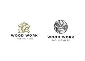 Capenter industry logo design. Wood Logo Design vector