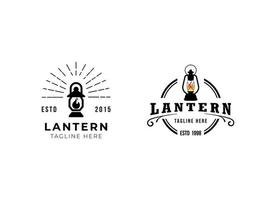 lantern vintage logo icon illustration Premium Vector