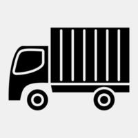 Icon truck. Transportation elements. Icons in glyph style. Good for prints, posters, logo, sign, advertisement, etc. vector