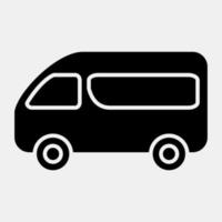 Icon van. Transportation elements. Icons in glyph style. Good for prints, posters, logo, sign, advertisement, etc. vector