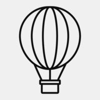 icono de globo de aire caliente. elementos de transporte. iconos en estilo de línea. bueno para impresiones, carteles, logotipos, letreros, anuncios, etc. vector