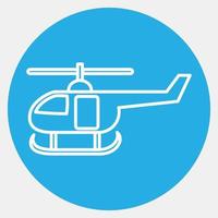 helicóptero icono. elementos de transporte. iconos en estilo azul. bueno para impresiones, carteles, logotipos, letreros, anuncios, etc.