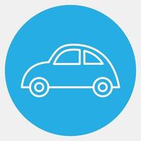 coche icono. elementos de transporte. iconos en estilo azul. bueno para impresiones, carteles, logotipos, letreros, anuncios, etc. vector