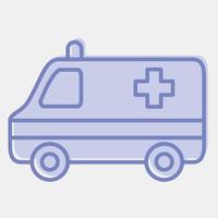 ambulancia de icono. elementos de transporte. iconos en estilo de dos tonos. bueno para impresiones, carteles, logotipos, letreros, anuncios, etc. vector