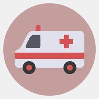 Icon ambulance. Transportation elements. Icons in color mate style. Good for prints, posters, logo, sign, advertisement, etc. vector