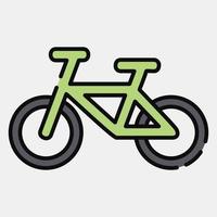 icono de bicicleta. elementos de transporte. iconos en estilo de línea rellena. bueno para impresiones, carteles, logotipos, letreros, anuncios, etc. vector