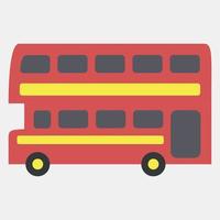 Icon double decker bus. Transportation elements. Icons in flat style. Good for prints, posters, logo, sign, advertisement, etc. vector