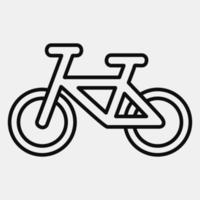 icono de bicicleta. elementos de transporte. iconos en estilo de línea. bueno para impresiones, carteles, logotipos, letreros, anuncios, etc. vector