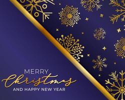 Merry christmas and happy new year background with golden snowflake decoration vector