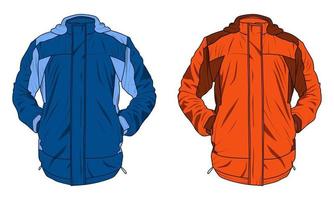 ilustración de vector de chaqueta de montaña. chaqueta de paracaídas impermeable. ilustración vectorial eps 10