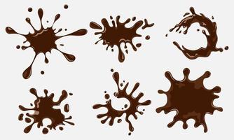 Collection of Chocolate stains. Vector chocolate blot