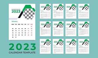 Monthly wall calendar template for 2023 year. Week starts from Sunday. 12 months templates. 2023 minimal wall calendar planner design for printing template. vector illustration.