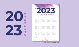 plantilla de calendario de pared mensual para el año 2023. la semana comienza desde el domingo. Plantillas de 12 meses. Diseño de planificador de calendario de pared mínimo 2023 para plantilla de impresión. vector