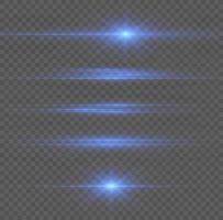 Horizontal beams of light. Beautiful light reflections. Glowing stripes on a light background. Glowing abstract sparkling background. Set of white horizontal highlights. Laser beams. spark and stars. vector