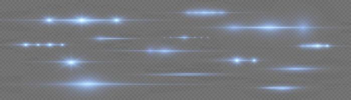 Horizontal beams of light. Beautiful light reflections. Glowing stripes on a light background. Glowing abstract sparkling background. Set of white horizontal highlights. Laser beams. spark and stars. vector