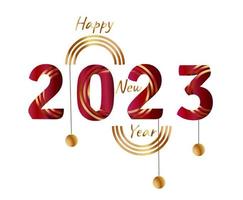 2023 year red and gold colours vector