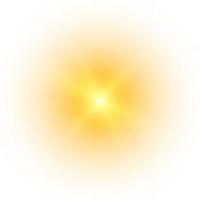 Yellow sun, a flash, a soft glow without departing rays. Star flashed with sparkles isolated on white background. Vector illustration of abstract yellow splash.