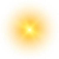 Yellow sun, a flash, a soft glow without departing rays. Star flashed with sparkles isolated on white background. Vector illustration of abstract yellow splash.