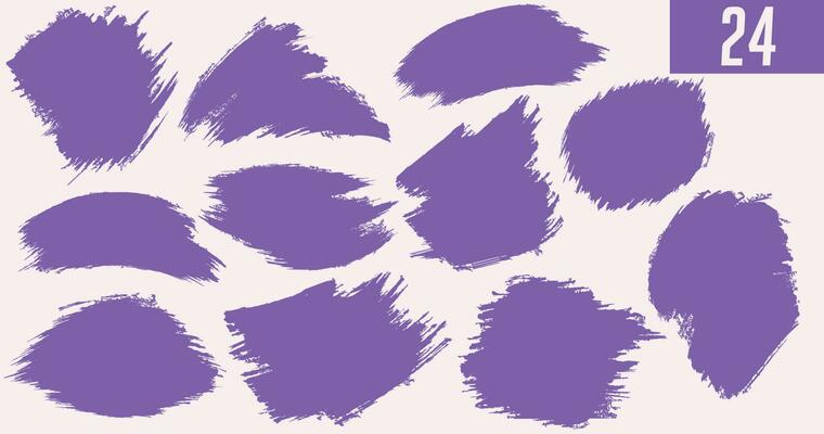 Abstract grunge brush stroke design set