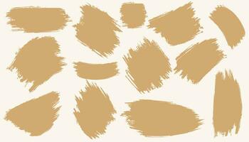 Wheat color brushstroke clipart for free big set vector