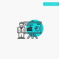 Presentation Office University Professor  turquoise highlight circle point Vector icon