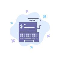 banca digital banco dinero digital en línea icono azul sobre fondo de nube abstracta vector