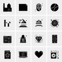 16 iconos universales de negocios vector ilustración de icono creativo para usar en proyectos relacionados con la web y dispositivos móviles