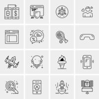 16 iconos universales de negocios vector ilustración de icono creativo para usar en proyectos relacionados con la web y dispositivos móviles