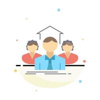 Team Business teamwork group meeting Flat Color Icon Vector